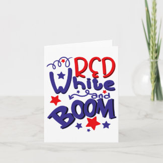Red White And Boom Shirt 4th Of July For Boys  Card