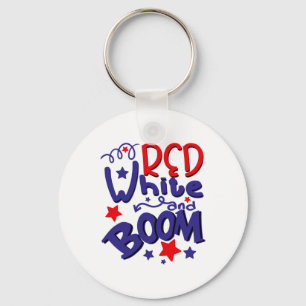 Red White And Boom Shirt 4th Of July For Boys Key Ring