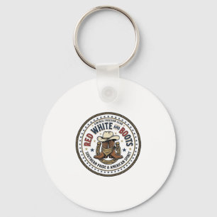 Red White And Boots Patriotic Patriotic Southern C Key Ring