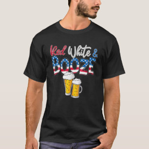 Red White And Booze America Flag 4th Of Julyy T-Shirt