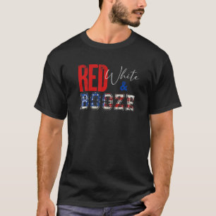 Red White And Booze American Flag Usa 4th July  17 T-Shirt