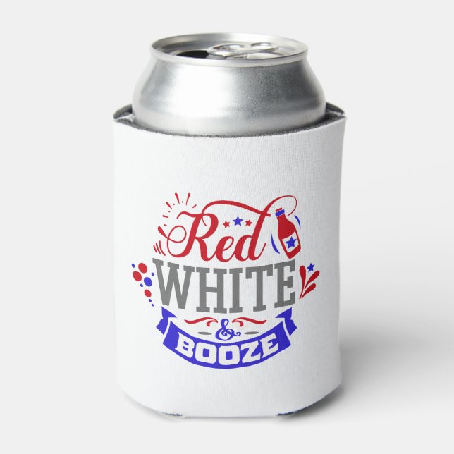 Red White and Booze Can Cooler (Can Front)