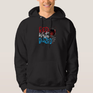 Red White And Boozed Wine 4th July And American Hoodie