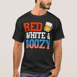 Red White and Boozy Funny 4th of July Drinking Par T-Shirt