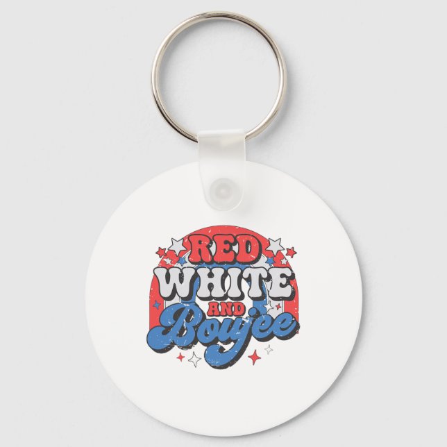 Red White And Boujee 4th Of July Independence Day  Key Ring (Front)