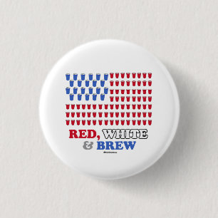 Red White and Brew 3 Cm Round Badge