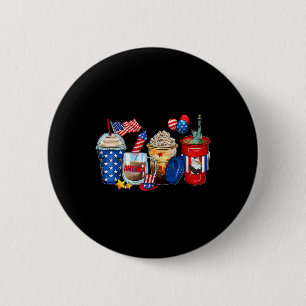 Red White And Brew 4th Of July Coffee Beverages Pa 6 Cm Round Badge