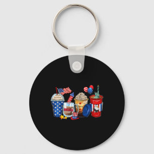 Red White And Brew 4th Of July Coffee Beverages Pa Key Ring