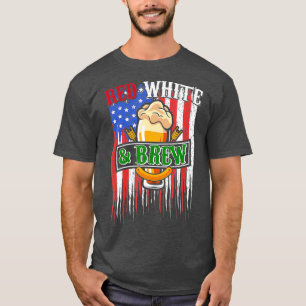 Red White And Brew 4th Of July Craft Beer Father T-Shirt