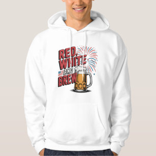 Red White and Brew Beer Mug Art Hoodie