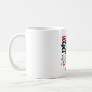 Red White and Brew Firework Design Coffee Mug