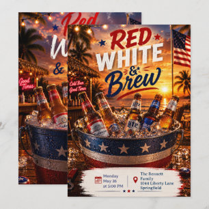 Red White and Brew Party Invitation