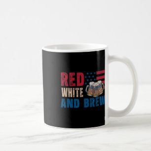 Red White And Brews Funny Retro Usa Beer 4th July Coffee Mug