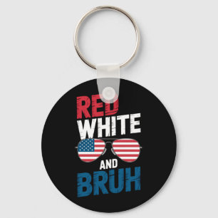 Red White And Bro Patriotic Usa Flag Sungles 4th Key Ring