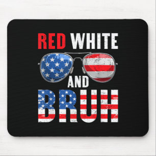 Red White And Bruh 4th Of July Boys Patriotic Teen Mouse Pad