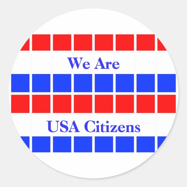 Red, White and Bue Row of Squares Sticker (Front)