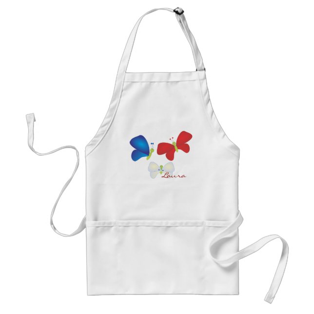 Red, White and Butterflies Standard Apron (Front)