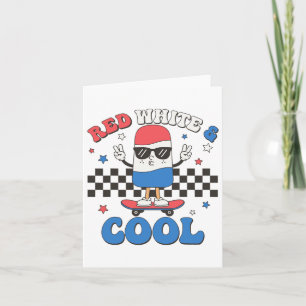 Red White And Cool 4th Of July Popsicle Ice Cream  Card