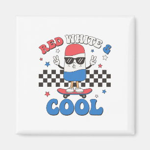 Red White And Cool 4th Of July Popsicle Ice Cream Magnet