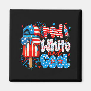 Red White and Cool 4th of July Popsicle USA Flag Magnet