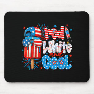 Red White and Cool 4th of July Popsicle USA Flag Mouse Pad