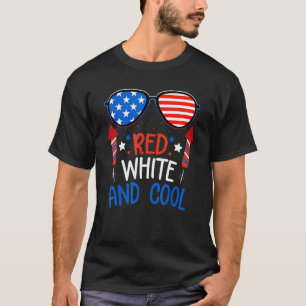 Red White And Cool Sunglasses Red White Blue 4th O T-Shirt
