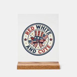 Red White And Cute Patriotic Womens Patriotic Spar Acrylic Sign