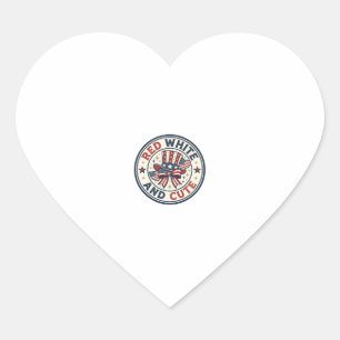 Red White And Cute Patriotic Womens Patriotic Spar Heart Sticker