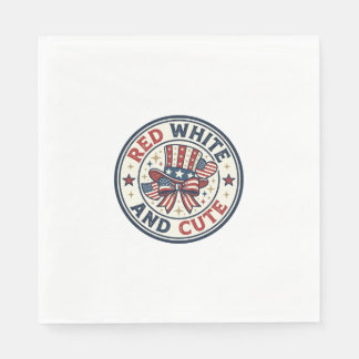 Red White And Cute Patriotic Womens Patriotic Spar Napkin