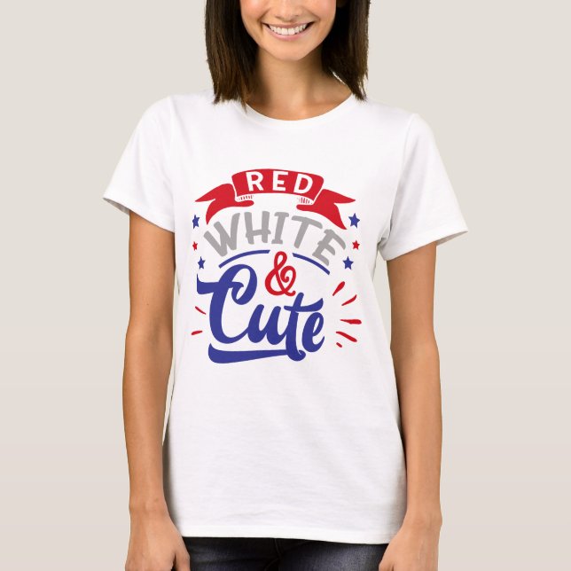 Red white and Cute T-Shirt (Front)