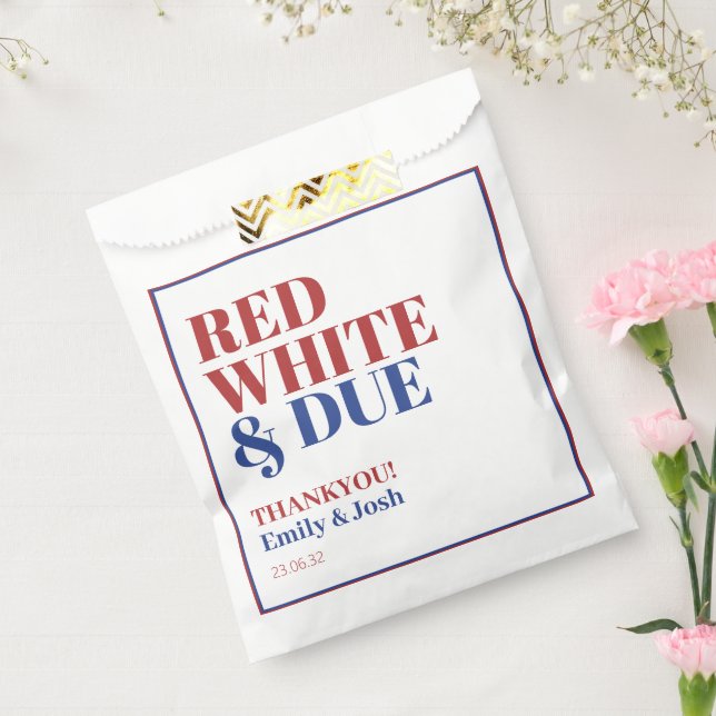 Red White and Due 4th July Baby Shower  Favour Bag (Sealed)