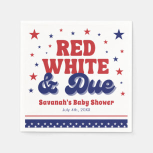Red, White and Due 4th July Patriotic Baby Shower  Napkin