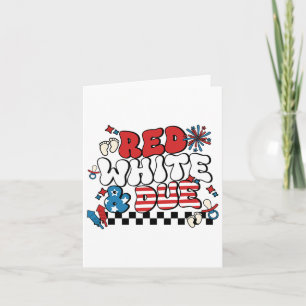 Red White And Due 4th Of July Pregnancy Ba  Card