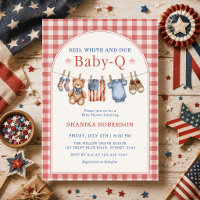 Red White and Due Baby-Q Clothesline Baby Shower
