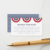 Red White and Due Baby Shower Enclosure Card 