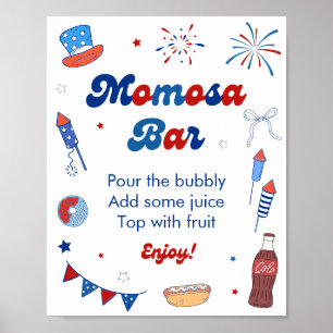 Red White and Due Baby Shower Momosa Bar Poster