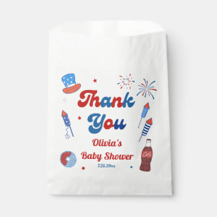 Red, White and Due Baby Shower Thank You Favour Bag