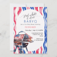 Red white and due babyq 4th july baby shower