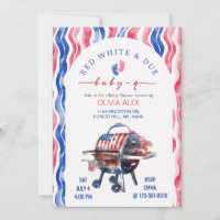 Red white and due babyq 4th july baby shower