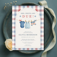 Red White and Due Clothesline Baby Shower