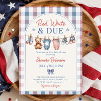 Red White and Due Clothesline Baby Shower