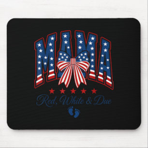Red White And Due Cute Patriotic Mama Pregnancy Mouse Pad