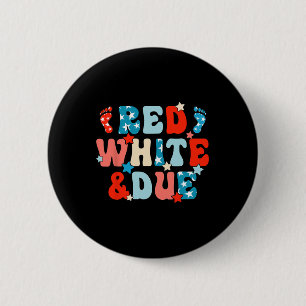 Red White And Due Pregnancy Announcement 4th Of Ju 6 Cm Round Badge