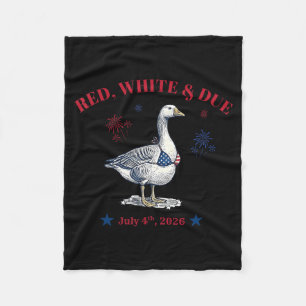 Red White And Due Silly Goose Summer Pregnant 4th Fleece Blanket