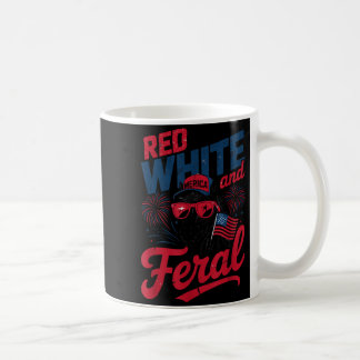 Red White And Feral - Patriotic USA Horse Merica Coffee Mug