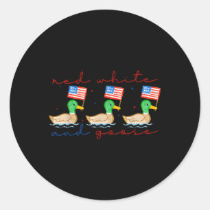 Red White And Goose 4th Of July Independence Day P Classic Round Sticker