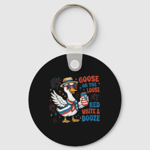 Red White And Goose Booze Goose On The Loose 4th O Key Ring