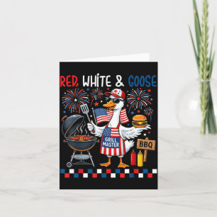 Red White And Goose Funny 4th Of July Patriotic Card