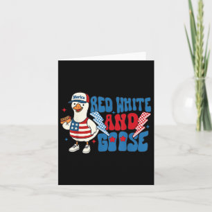 Red White And Goose Funny 4th Of July Patriotic Us Card