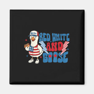 Red White And Goose Funny 4th Of July Patriotic Us Magnet